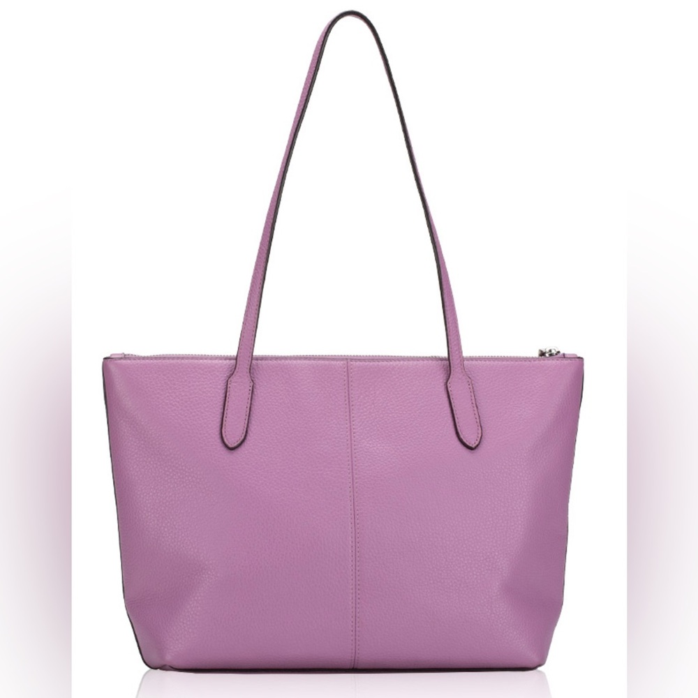 COACH NWT Pebbled Leather Zip Tote - Violet Orchid - Picture 5 of 9